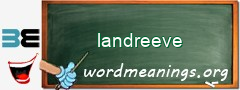 WordMeaning blackboard for landreeve